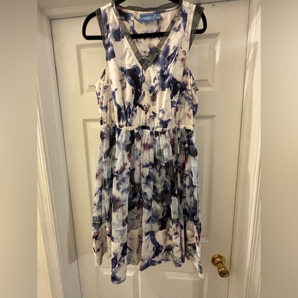 Simply Vera Vera Wang Blue and Purple Patterned Dress